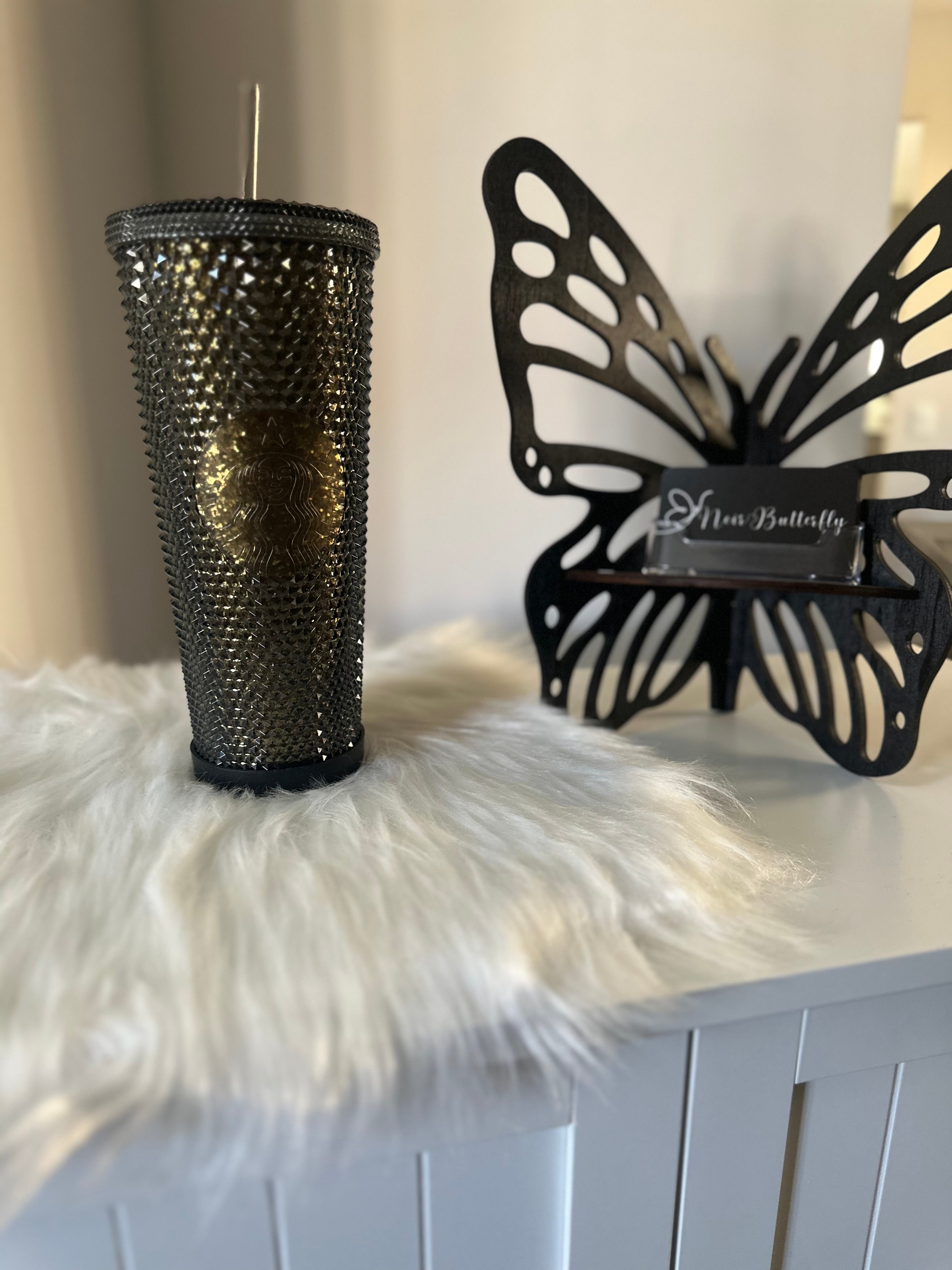 Starbucks Gray hot Glitter Studded Tumbler