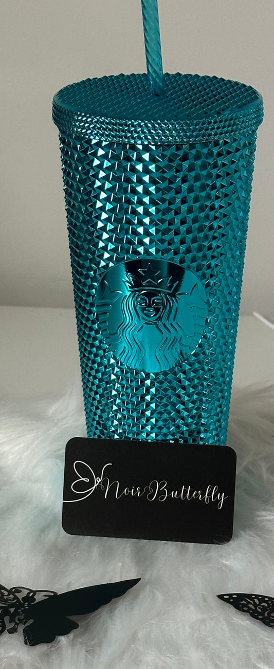 2023 AUTHENTIC STARBUCKS SUMMER Tumbler Blue Chrome Studded Limited Edition  Summer Edition